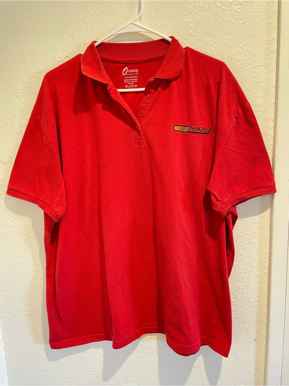 Official AutoZone Employee Uniform Polo Shirt Red Short Sleeve Mens Size 3XL